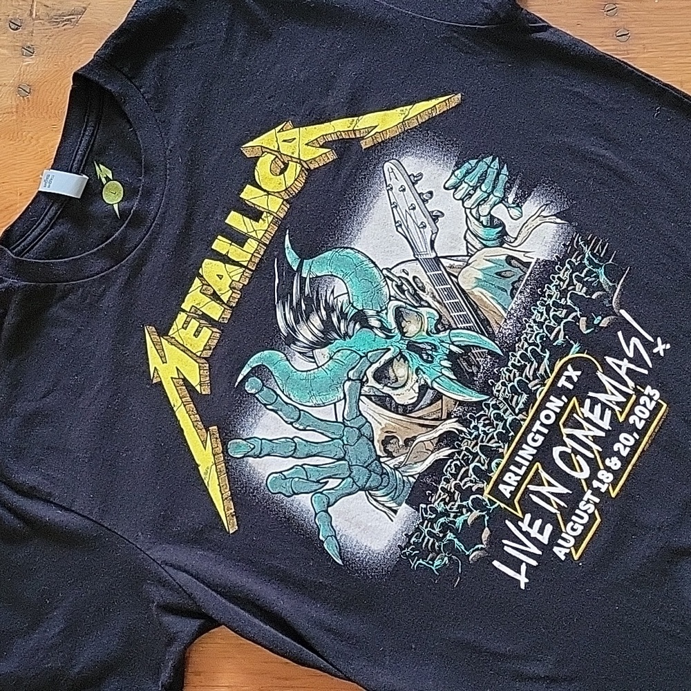 Metallica, Arlington, TX, Cinema Event Official T-Shirt, Black, men's large